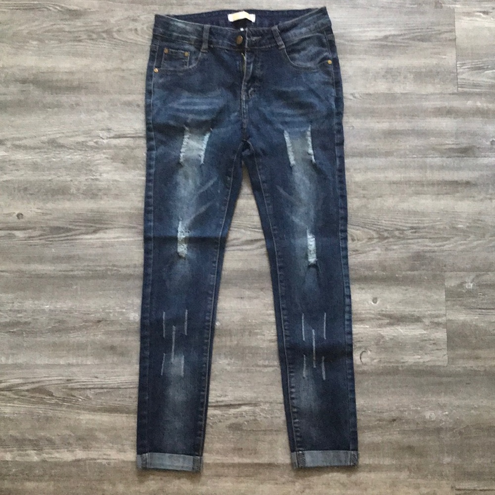 Distressed jeans